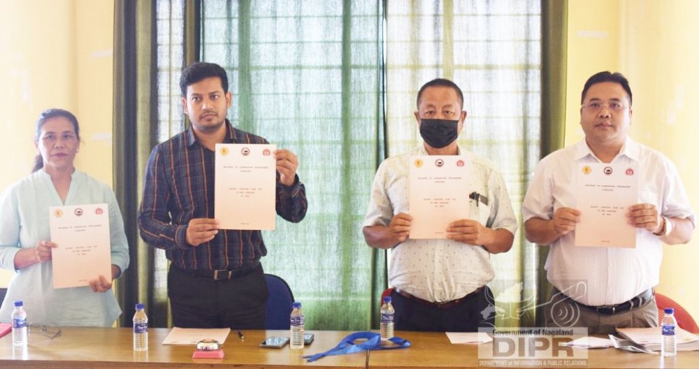 DC Dharam Raj and others during the release of the ‘District Strategic Plan for TB Free Longleng’ on August 26. (DIPR Photo)